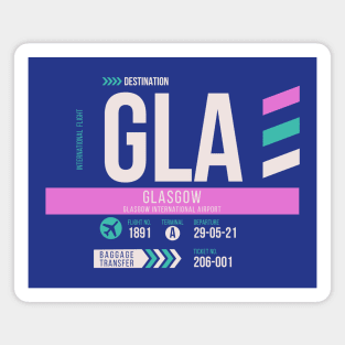 Glasgow (GLA) Airport Code Baggage Tag Magnet